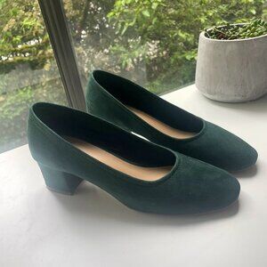 Women's Green Suede Block Heels - Oak + Fort Size 7